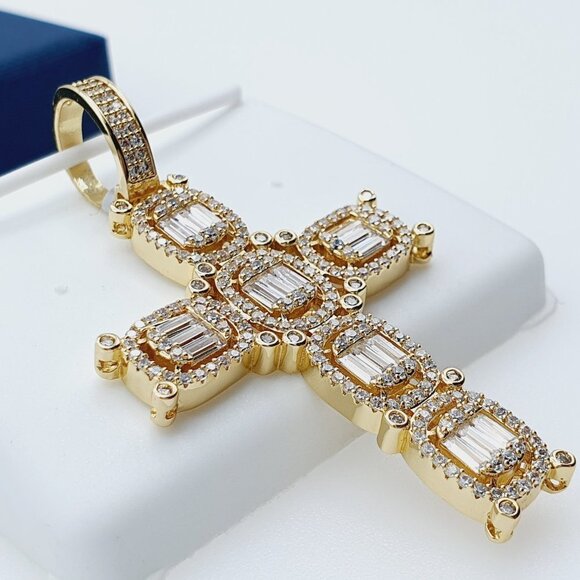 "14K Gold Plated Cubic Zircon Pendant, EVBRS522 - Picture 8 of 9